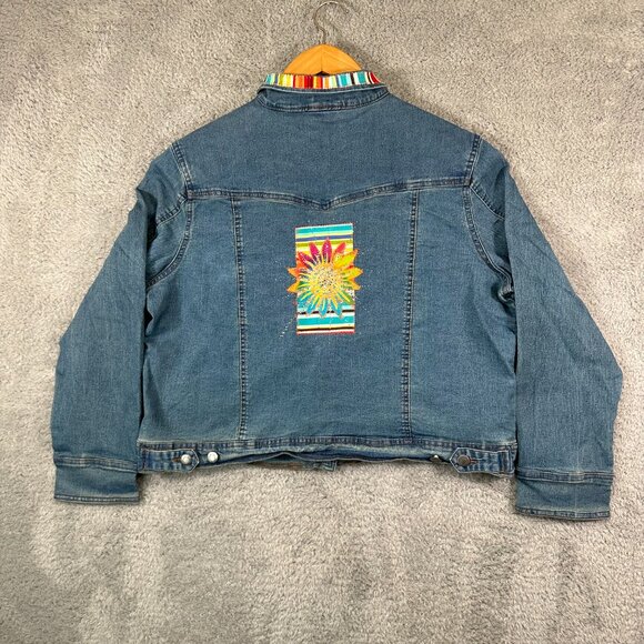 DISTINCT Jean Jacket Women's Designed Colorful Denim Jacket - Picture 2 of 13
